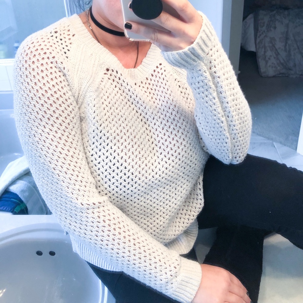 Old Navy | Gray Open Knit Sweater